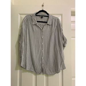 Universal Thread Striped Dolman Button Down Sz XXL